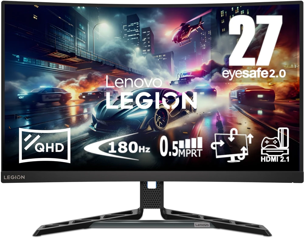 Monitorius - Lenovo Legion R27qc-30 27" Quad HD Išlenktas Juodasis Raven