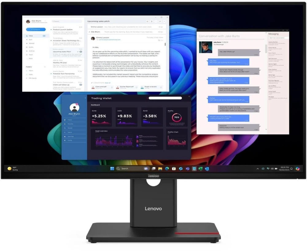 Monitorius Lenovo LENOVO LCD P32UD-40 + MC60 - 31.5'' IPS 16:9 3840x2160 350cd/m2 1500:1 4ms HDMI DP DPout DC USB Hub USB-C(TB4) RJ45 Pivot