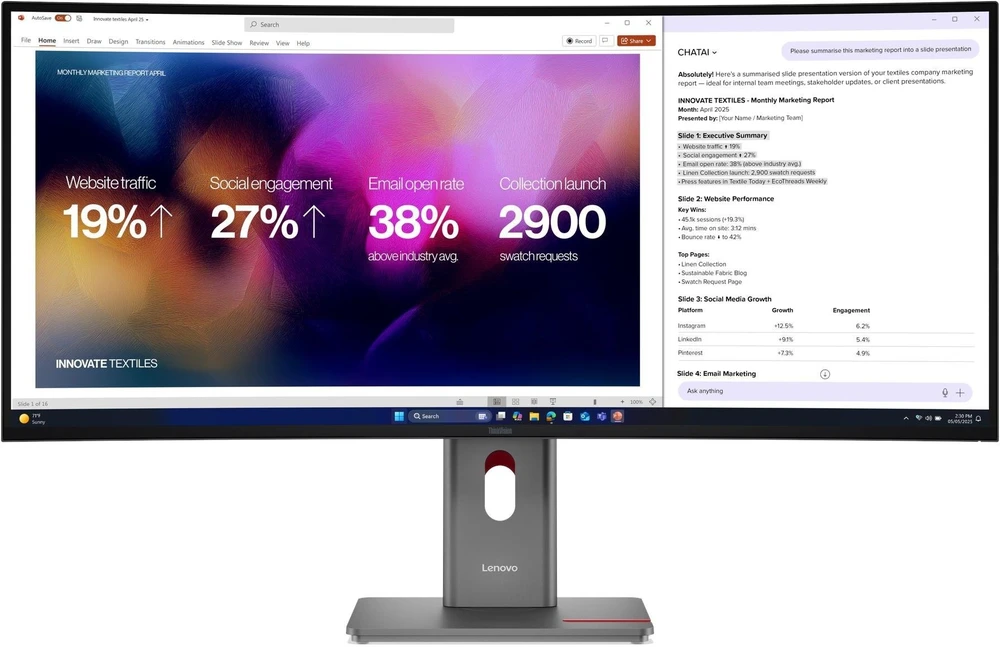 Monitorius Lenovo | ThinkVision P40WD-40 | 39.7 " | IPS | WUHD | 21:9 | 120 Hz | 4ms GtG (Extreme mode) / 6ms GtG (Typical mode) ms | 5120 x 2160 pikselių | 400 cd/m² | HDMI jungtys quantity 1 | Eclipse Juodas