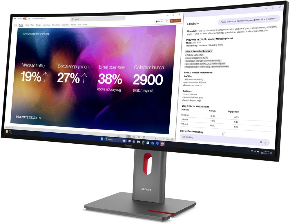 Monitorius Lenovo P40wd-40 with MC60 camera (64B4YAT1EU)