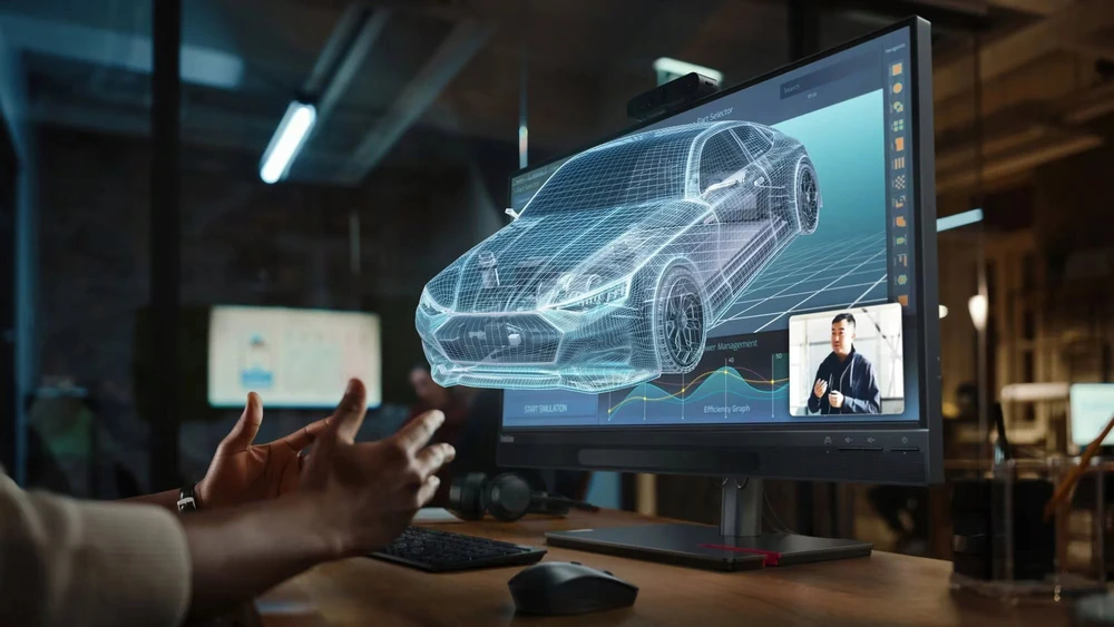 Monitorius LENOVO 27 colių UHD (3840X2160) / 3D / IPS ekranas / apsauga nuo akinimo 16:9 / HDMI / USB-C (100 W) / DP / RJ45 / 3 metų garantija