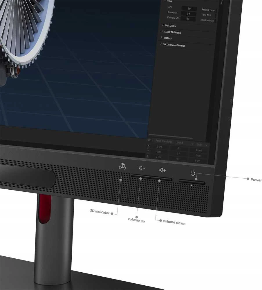 Monitorius LENOVO 27 colių UHD (3840X2160) / 3D / IPS ekranas / apsauga nuo akinimo 16:9 / HDMI / USB-C (100 W) / DP / RJ45 / 3 metų garantija