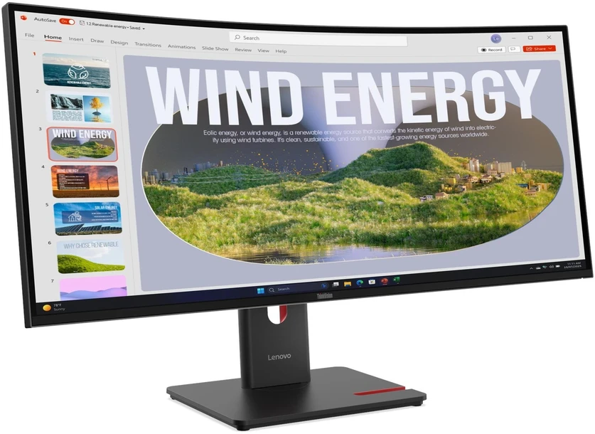 Monitorius Lenovo ThinkVision T34WD-40 LED ekranas 86.4 cm (34") 3440 x 1440 pikselių Wide Quad HD+ Juodas