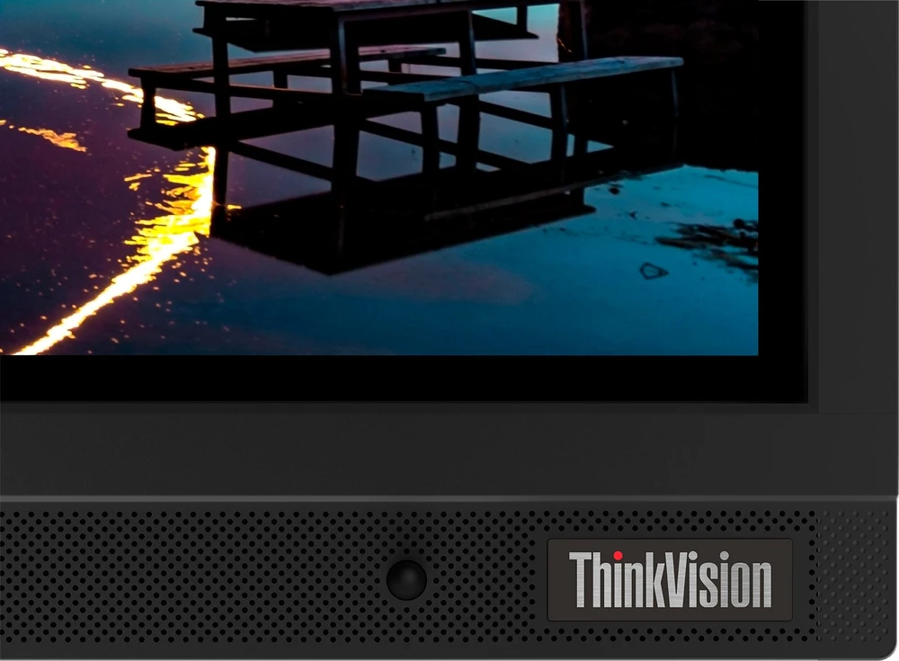 Monitorius Lenovo ThinkVision T86 - LED-Monitorius - 218.4 cm (86") - stacionarus - Jutiklinis ekranas - 3840 x 2160 4K @ 60 Hz - VA - 400 cd/m2 - 4000:1 - HDR10 - 6.5 ms - 4xHDMI, VGA, DisplayPort, 2xUSB-C, RCA (composite) - głośniki - Raven Juodas