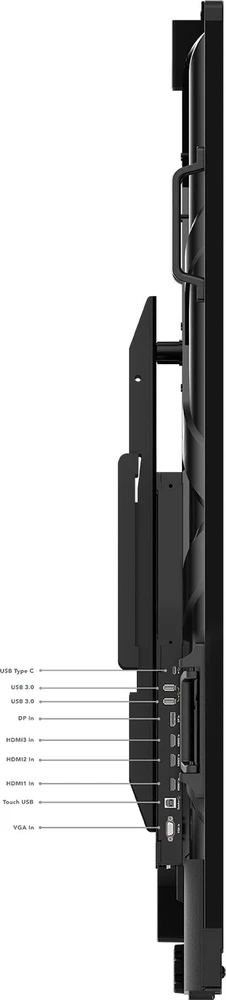 Monitorius Lenovo ThinkVision T86 - LED-Monitorius - 218.4 cm (86") - stacionarus - Jutiklinis ekranas - 3840 x 2160 4K @ 60 Hz - VA - 400 cd/m2 - 4000:1 - HDR10 - 6.5 ms - 4xHDMI, VGA, DisplayPort, 2xUSB-C, RCA (composite) - głośniki - Raven Juodas