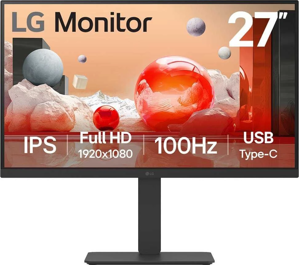 Monitorius 68.6cm/27" (1920x1080) LG 27BA650-B 16:9 FHD IPS 5ms 100Hz HDMI DP USB-C Speaker Pivot Juodas