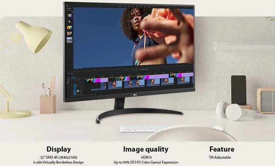 Monitorius LG 32" 32UR500K-B UHD 4K 16:9 HDMI DP HDR10 Juodas