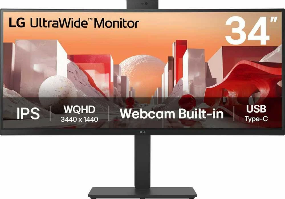 Monitorius LG 86,72 cm / 34 colių (3440 x 1440) LG 34BA85QE-B 21:9 WQHD IPS lenktas 5 ms 60 Hz HDR10 HDMI DP USB-C garsiakalbis