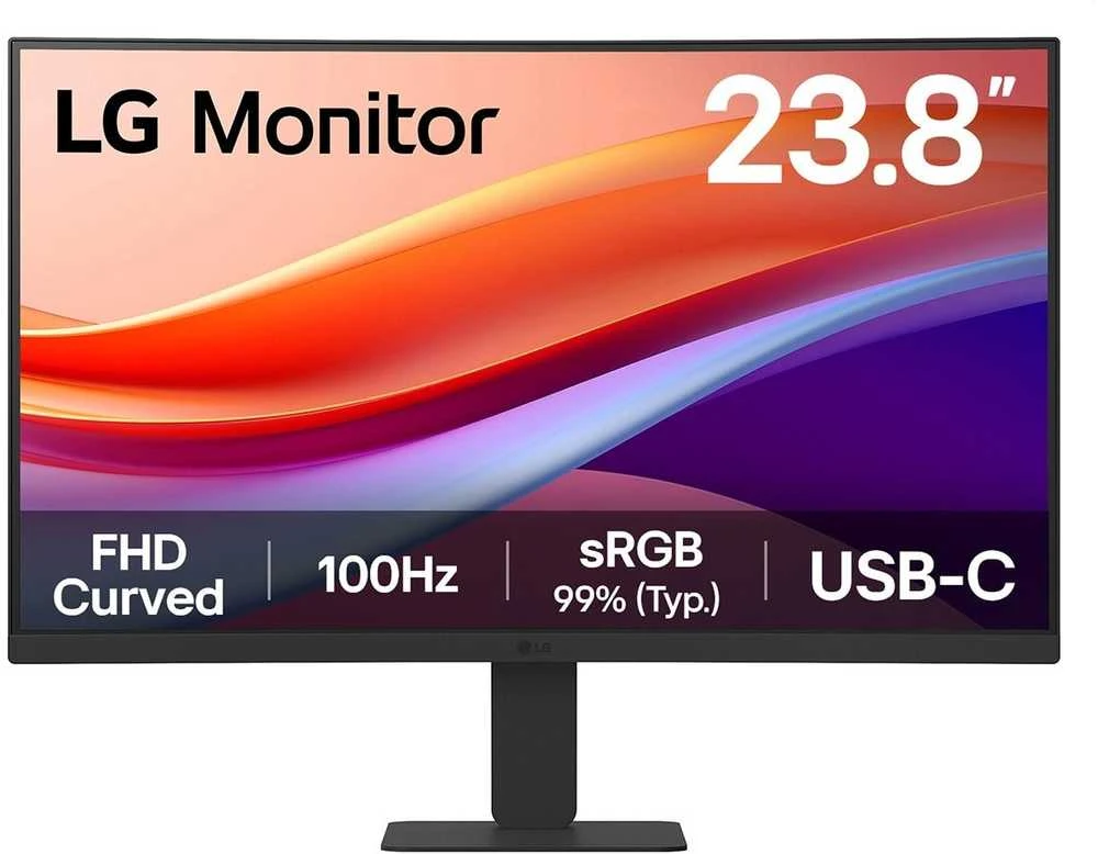 Monitorius LG MT VA LCD LED 23.8" 24U421A - VA panelė, 1920x1080, lenktas, 100 Hz, USB-C, HDMI