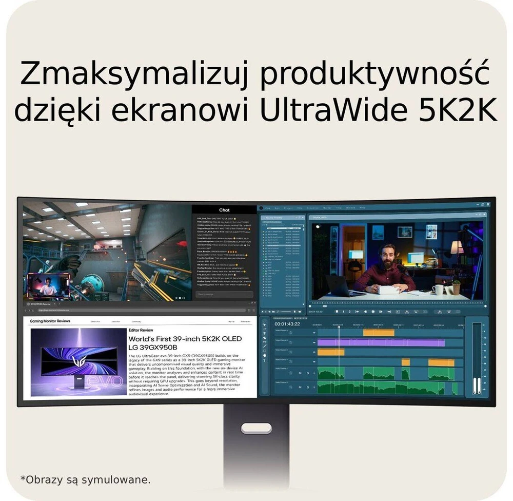 Monitorius LG UltraGear evo GX9 Tandem OLED 39GX950B-B