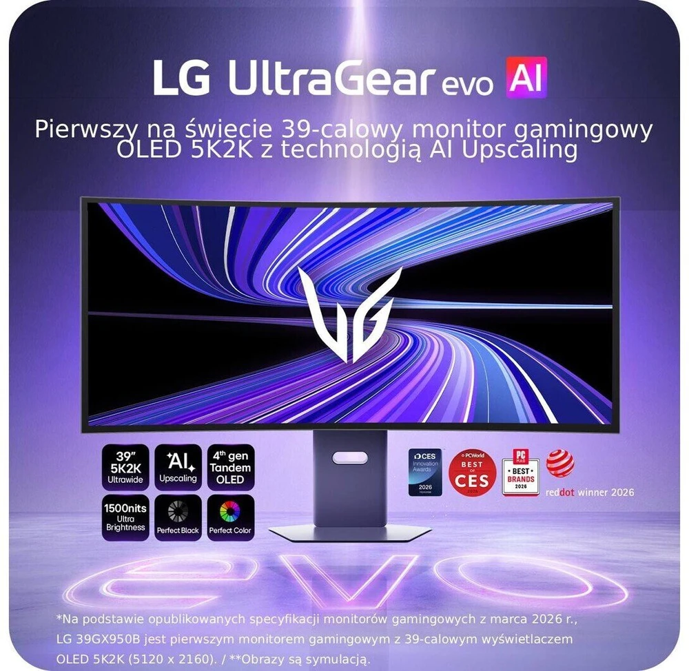 Monitorius LG UltraGear evo GX9 Tandem OLED 39GX950B-B