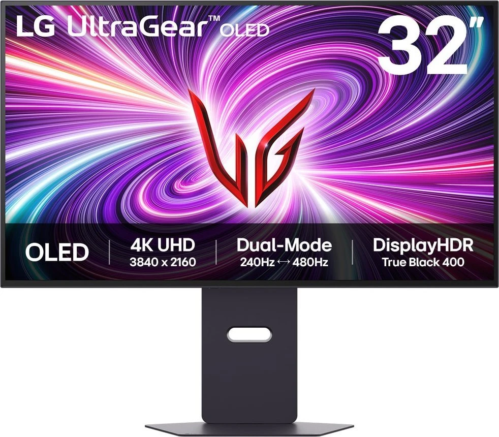 Žaidimų monitorius LG UltraGear 32" Dual-Mode OLED 4K, su garsiakalbiais