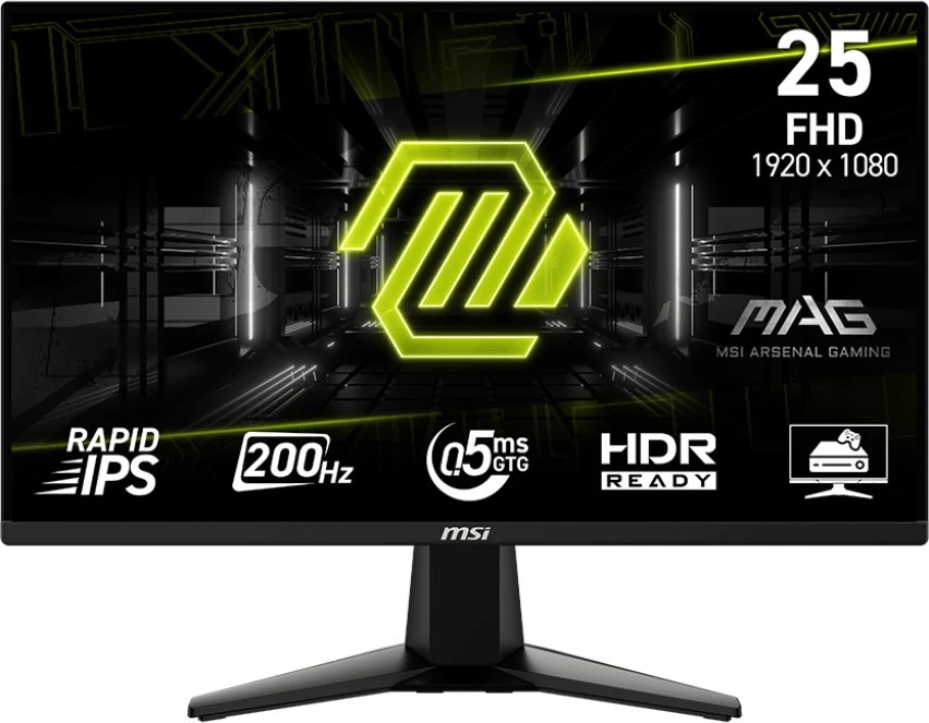 Monitorius MSI MAG 255F E20 - 24.5" | Rapid IPS | Full HD | 0.5ms (Min.) | 200Hz