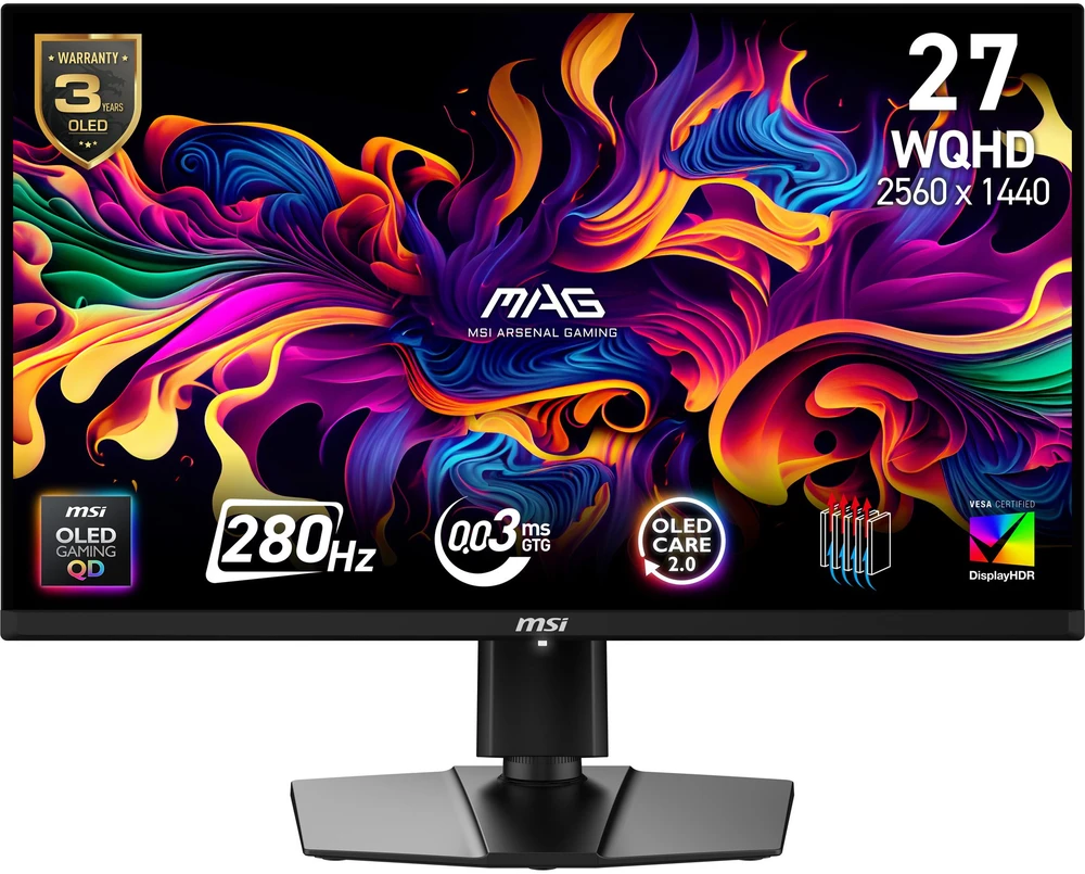 Monitorius MSI MAG 271QP QD-OLED X28 - 280Hz | QHD | QD OLED | 26,5" | 0,03ms | HDR400