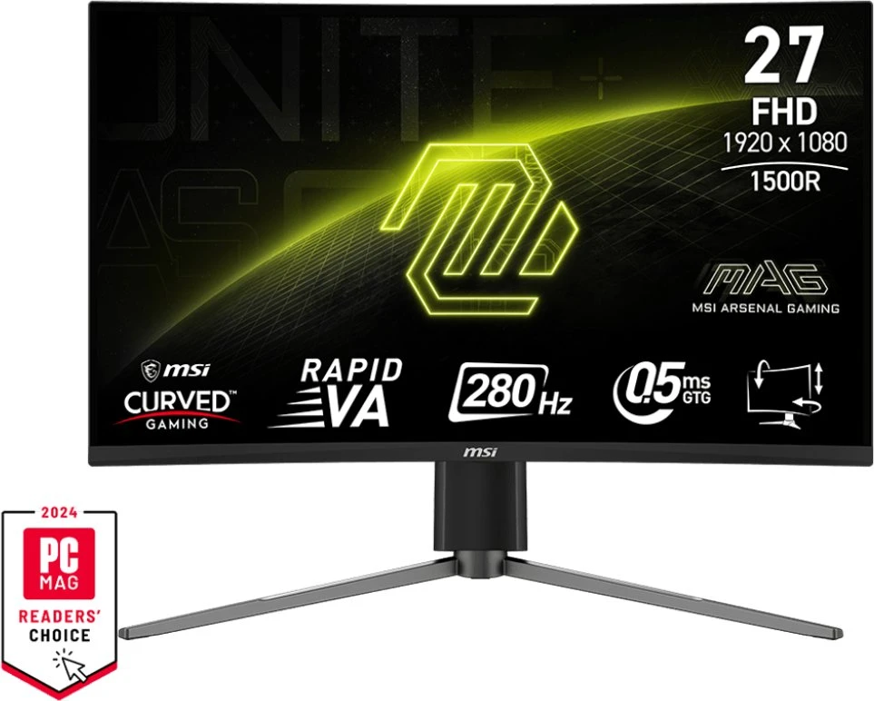 Monitorius MSI MAG 276CPXF - 27" | „Rapid VA Curve 1500R“ | „Full HD“ | 0,5 ms | 280 Hz