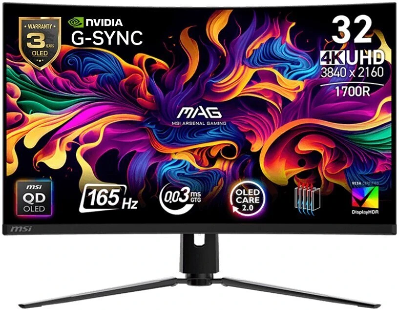 Monitorius MSI MAG 321CUP - 165Hz | 4K | 31.5'' | QD OLED | 0.03ms
