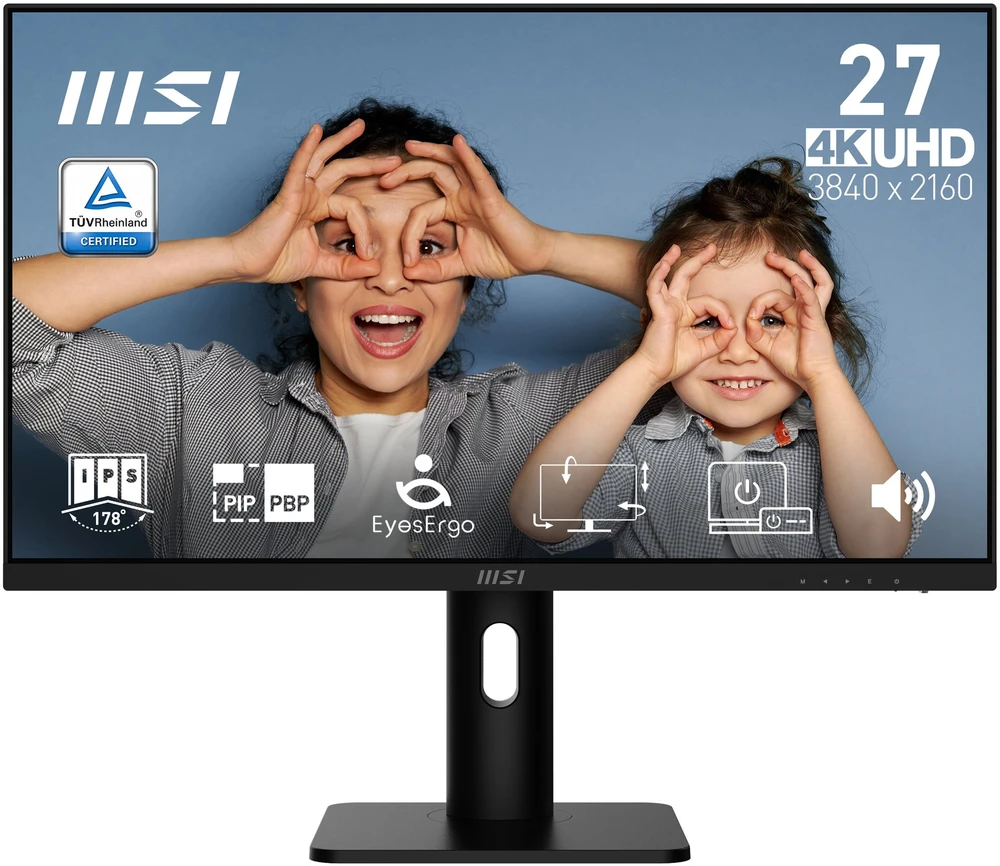 Monitorius MSI PRO MP273UP E6 / 27″ (68,5 cm) / 3840 X 2160 / 60Hz / 4 ms / Pivot