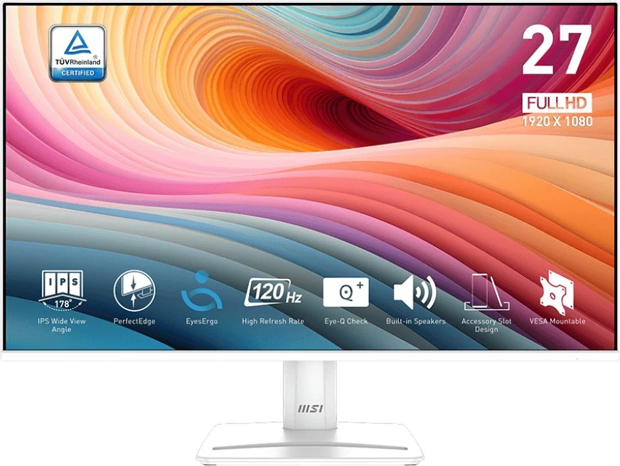 Monitorius MSI PRO MP275W E2 27″ / FHD / 120Hz / 1ms (MPRT) baltos spalvos