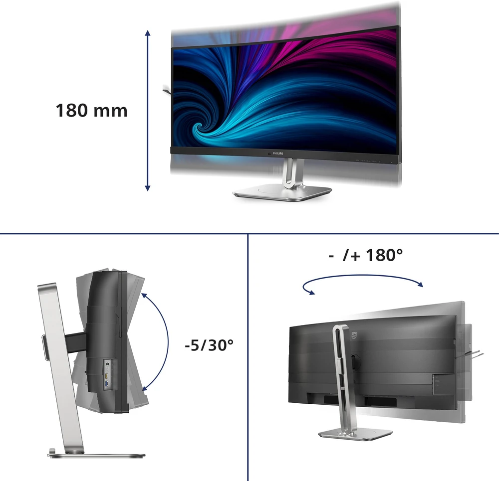 PHILIPS 34B2U5900C/00 34" Dual režimo lenktas verslo monitorius 21:9/5120x2160/350cdm2/2ms/DP HDMI USB-C | Philips | 34B2U5900C/00 | 34 " | VA | 21:9 | 120 Hz | 2 ms | 5120 x 2160 pikselių | 450 cd/m² | HDMI jungtys kiekis 2