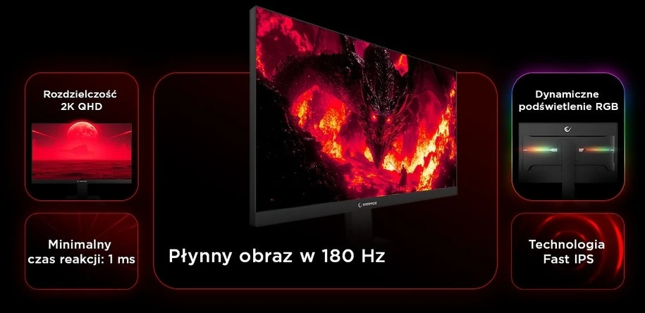 RAMPAGE MIRACLE 27-inch 180Hz 1ms QHD 2K Gaming Monitorius