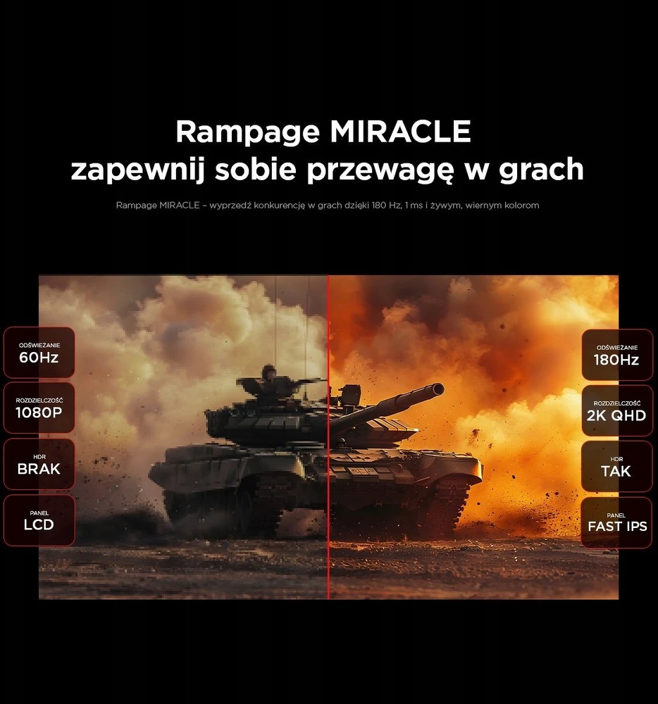 RAMPAGE MIRACLE 27-inch 180Hz 1ms QHD 2K Gaming Monitorius