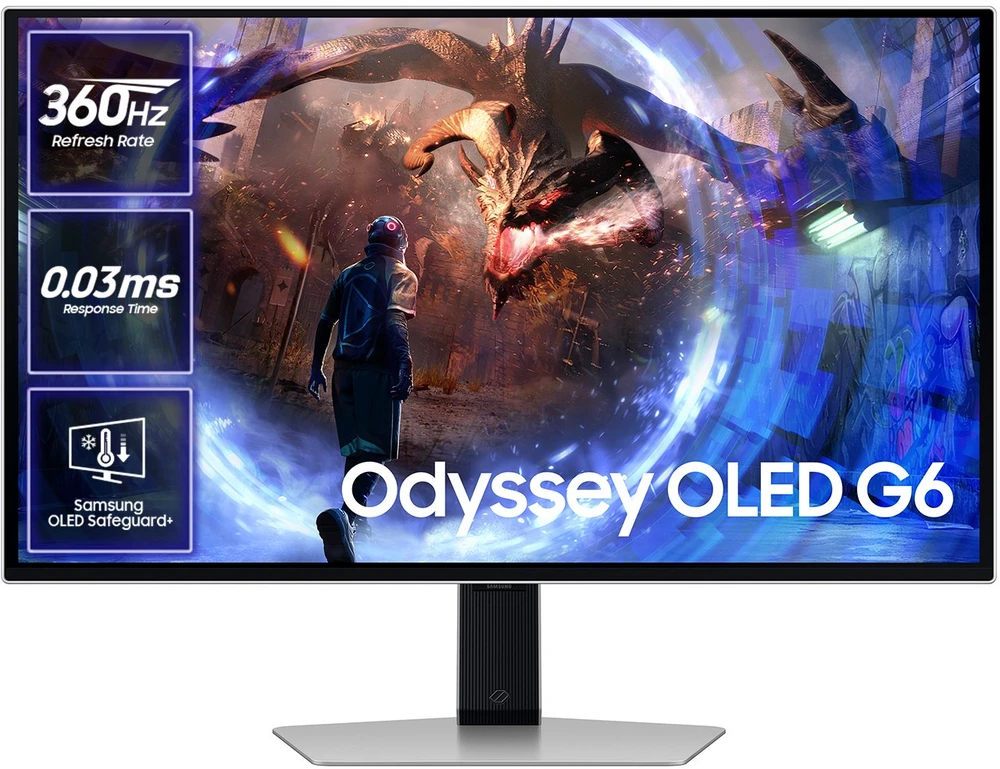 Monitorius - Samsung G60SD 27" Quad HD OLED Sidabrinis