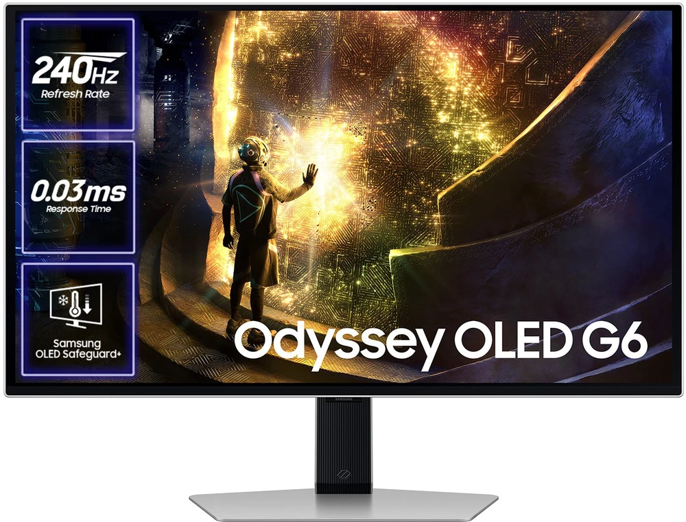 Monitorius Samsung | LS27DG610SUXEN | 27 " | OLED | QHD | 16:9 | 240 Hz | 0.03 ms | 2560 x 1440 pikselių | 250 cd/m² | HDMI jungtys quantity 2 | Sidabrinis