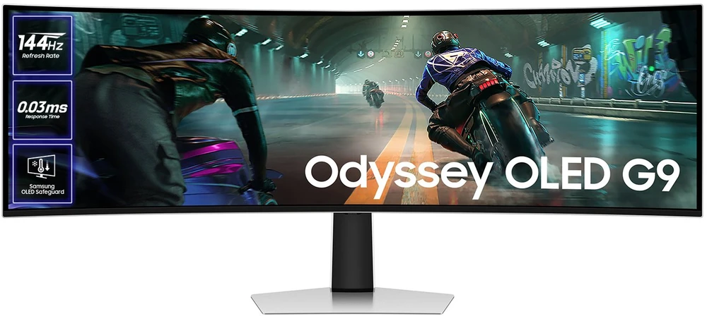 Monitorius Samsung LS49DG910SUXEN Odyssey G9 G91SD | 49 " | OLED | 32:9 | 144 Hz | 0.03 ms | 5120 x 1440 pikselių | 250 cd/m² | HDMI jungtys quantity 1 | Sidabrinis