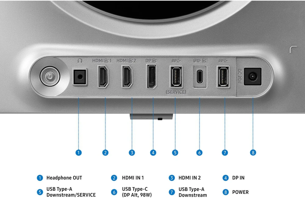 Monitorius Samsung LS27HG800SUXEN | 27 " | QD-OLED | 16:9 | 240 Hz | 0.03 ms | 3840 x 2160 pikselių | 250 cd/m² | HDMI jungtys quantity 2 | Sidabrinis