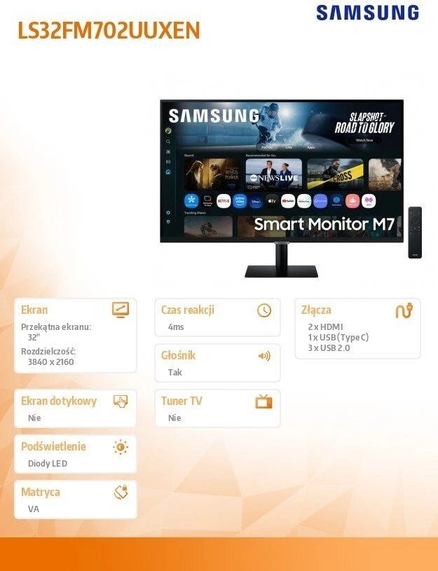 Monitorius Samsung Smart M7 (LS32FM702UUXEN)