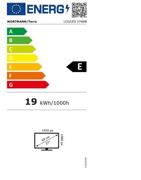 Wortmann Monitorius Technologia Dotyku TERRA LCD/LED 2748W V4 juoda HDMI/DP/USB-C GREENLINE* PLUS (3030263)