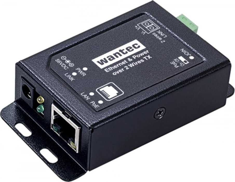 „Sieciowy“ terminalas Wantec „wantec 2wIP“ 2 laidų Ethernet adapteris PoE - varžtinis terminalas, 1 prievadas