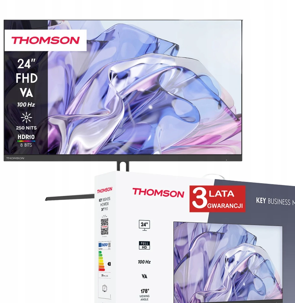 Thomson M24FB2Y14 kompiuterio monitorius 61 cm (24″) 1920 x 1080 pikseliai „Full HD“ LED Juoda