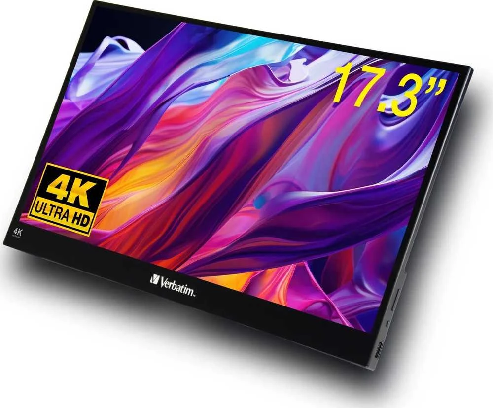 Verbatim 32239 kompiuterio monitorius 43,9 cm (17.3″) 3840 x 2160 pikseliai 4K Ultra HD LCD Lietimui jautrus ekranas Juoda