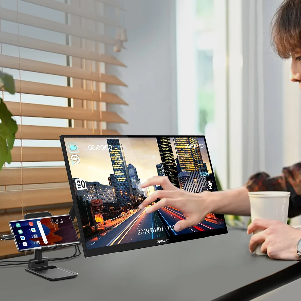 ZEUSLAP OL133ED Portable Monitorius with a 13.3" Jutiklinis ekranas