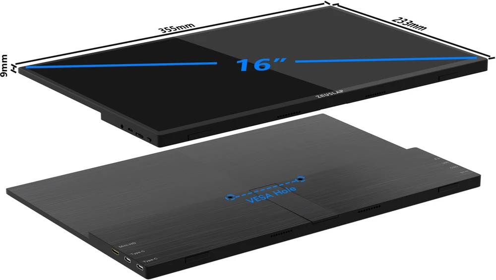 Monitorius ZEUSLAP P16T - 60Hz | 1920x1200 | IPS | 16"
