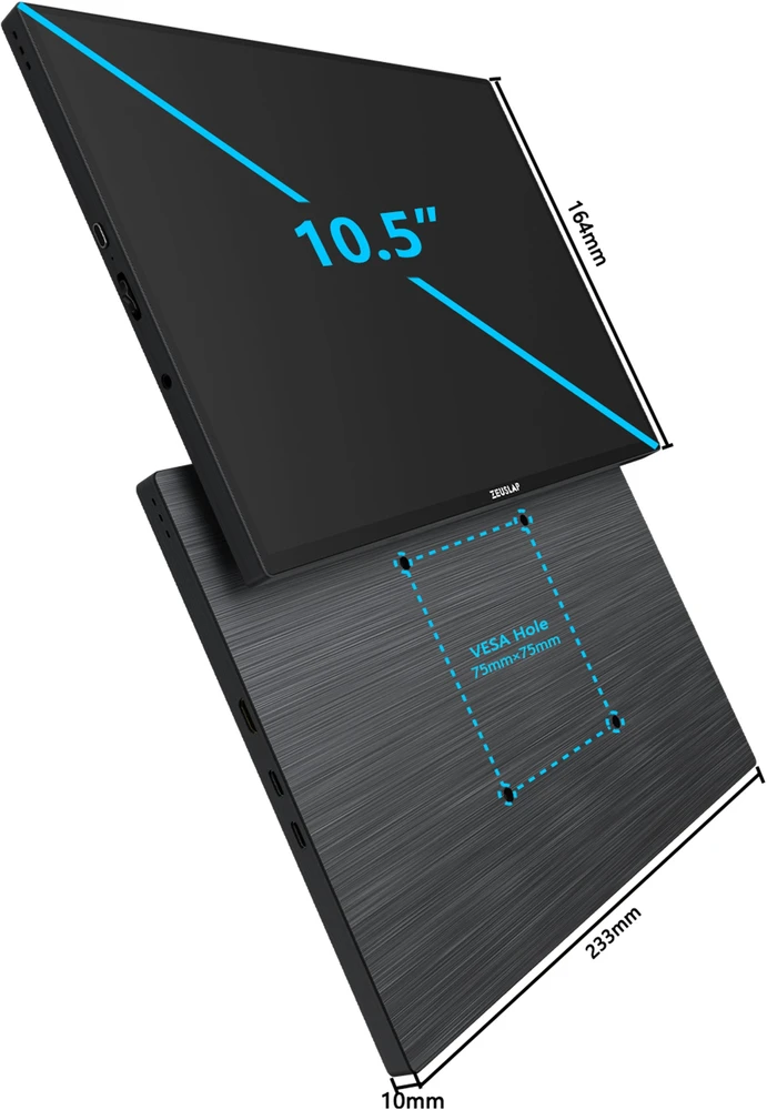 ZEUSLAP Z10T Portable Monitorius with a 10" Jutiklinis ekranas