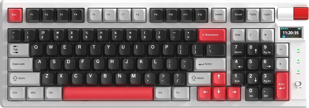 Belaidė mechaninė klaviatūra MarvoTech Monka Storm KG991W su RGB | US išdėstymas, Jixian Blue perjungikliai