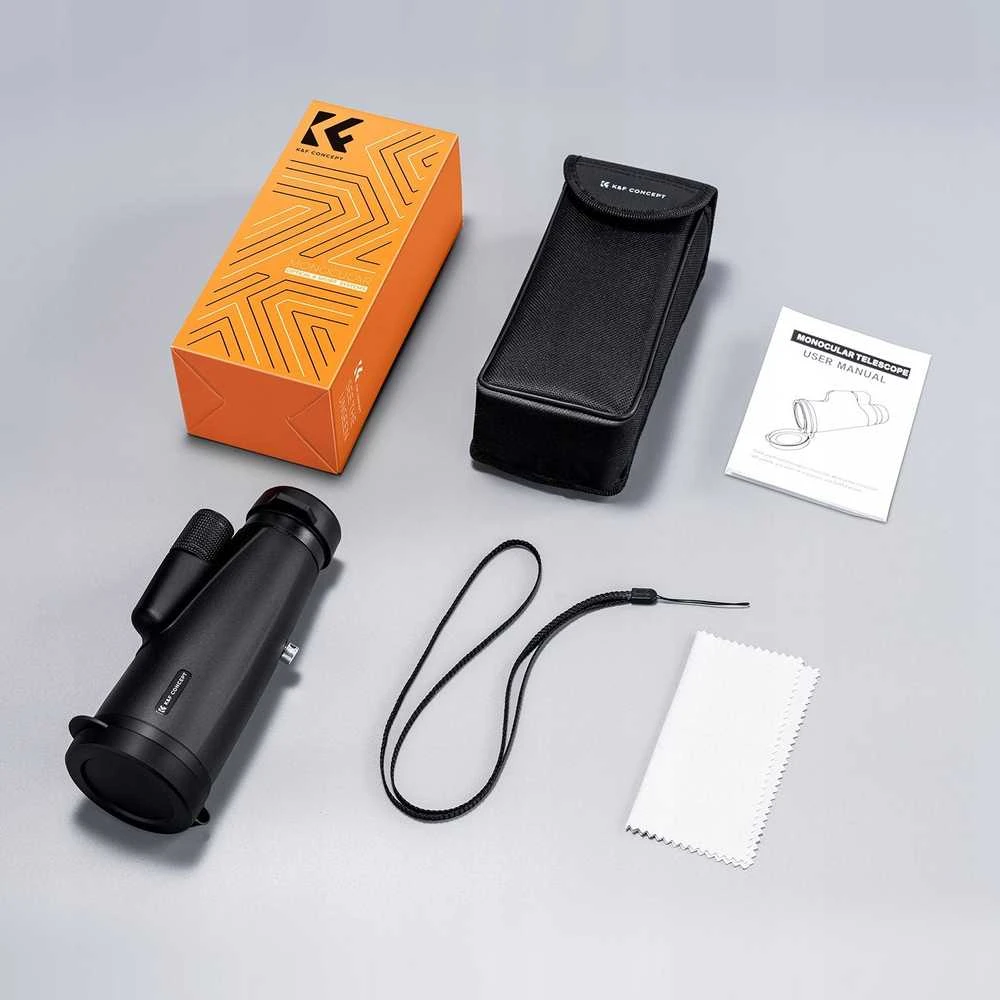 Kf monokuliniai žiūronai K&f Concept azoto žiūronai 12x50mm 12x50 Tank4 IP65 + dėklas / Kf33.091