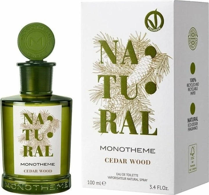 Monotheme Natural Cedar Wood EDT tualetinis vanduo unisex, 100 ml