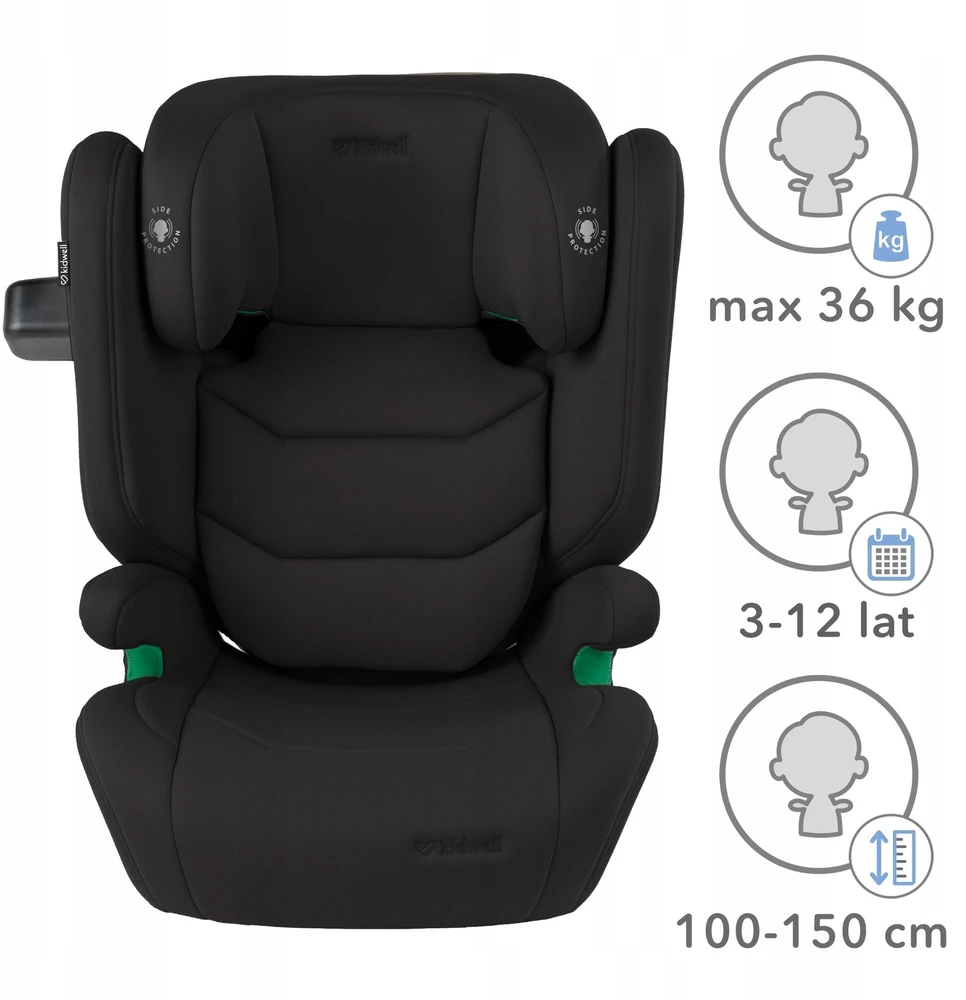 Automobilinė kėdutė Monroe KIDWELL FOTELIK TENDO Juodas 100-150cm ISOFIX