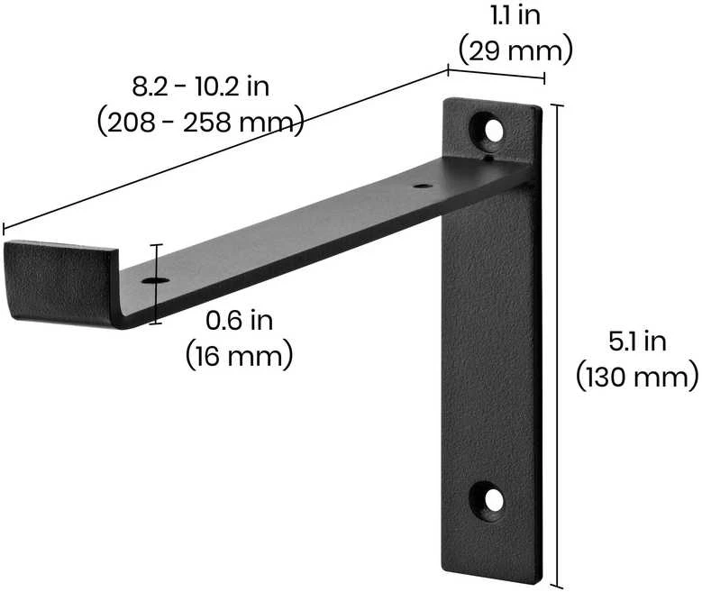 Lentynos laikiklis Dolle Lip, 200×130 mm, juoda