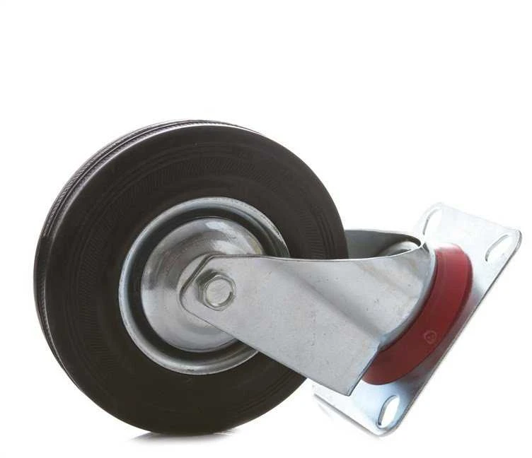 Haushalt Ratukas su plokštele ST18100,Ø100 mm,su stabdžiu,juoda/pilka