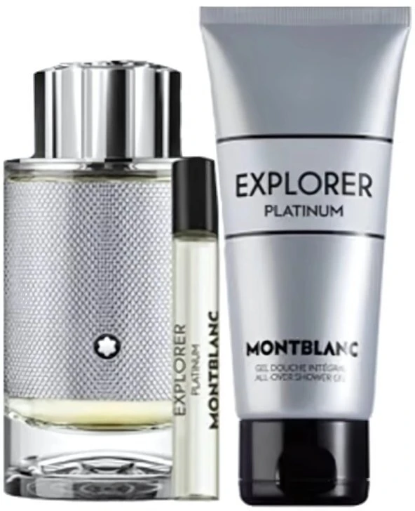 Mont Blanc Montblanc Explorer Platinum kvepalų purškiklis 100 ml, 3 dalių rinkinys vyrams