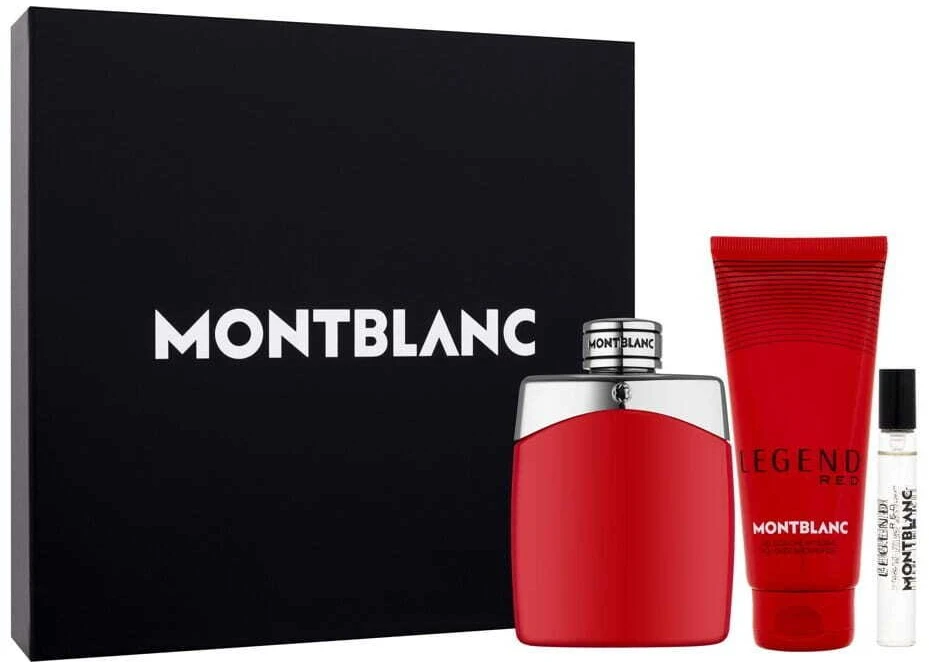 Mont Blanc Montblanc Legend Raudona Eau De Perfume Purškiklis, 100 ml Set 3 Pieces