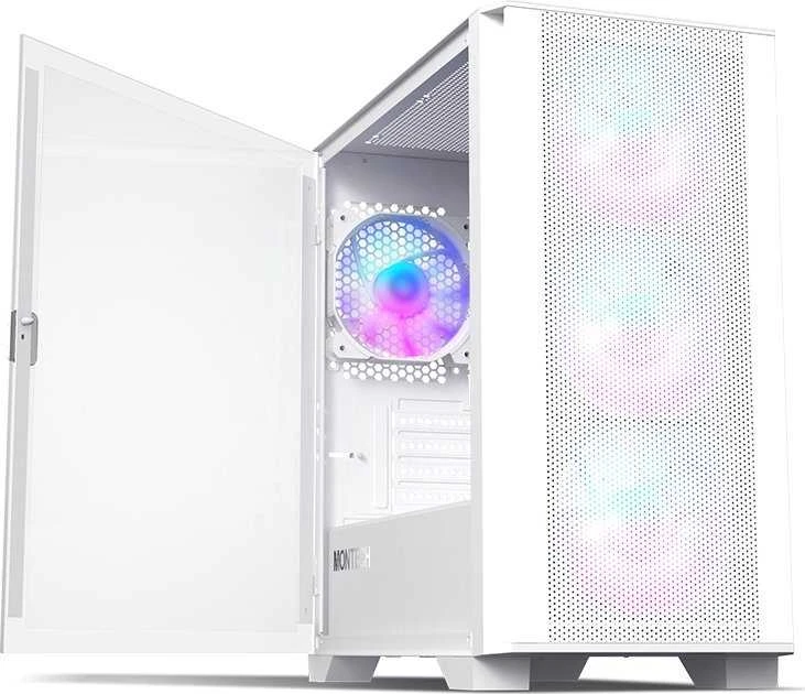 Montech AIR 100 ARGB, Micro-ATX, Tempered Glass – baltos spalvos