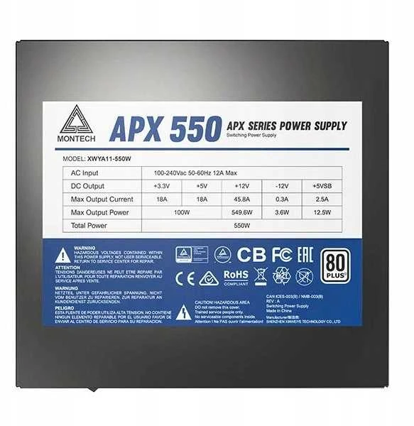 Maitinimo šaltinis Montech APX550 550W