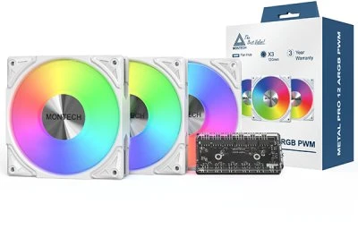 Montech Metal Pro 12 ARGB ventiliatoriai su valdikliu