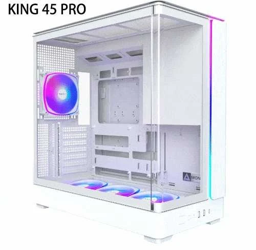 Montech KING 45 PRO kompiuterio korpusas, vidutinio dydžio bokštas, ATX, grūdintas stiklas, RGB & baltas