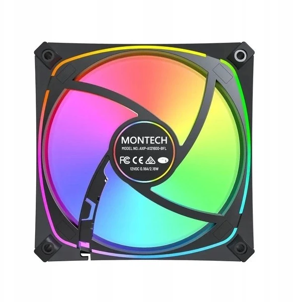 „Montech AX120 PRO PWM“ ventiliatorius, ARGB®, 3 vnt. pakuotėje, 120 mm, juodas